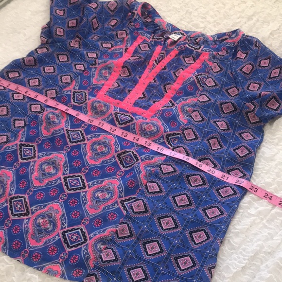 OLD NAVY Blue Paisley Periwinkle Neon Pink Size Medium - Picture 11 of 16